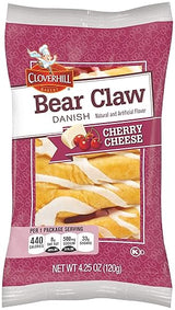 Cloverhill Bear Claw Cherry Cheese Danish, 4.25 Ounce - 36 per case.