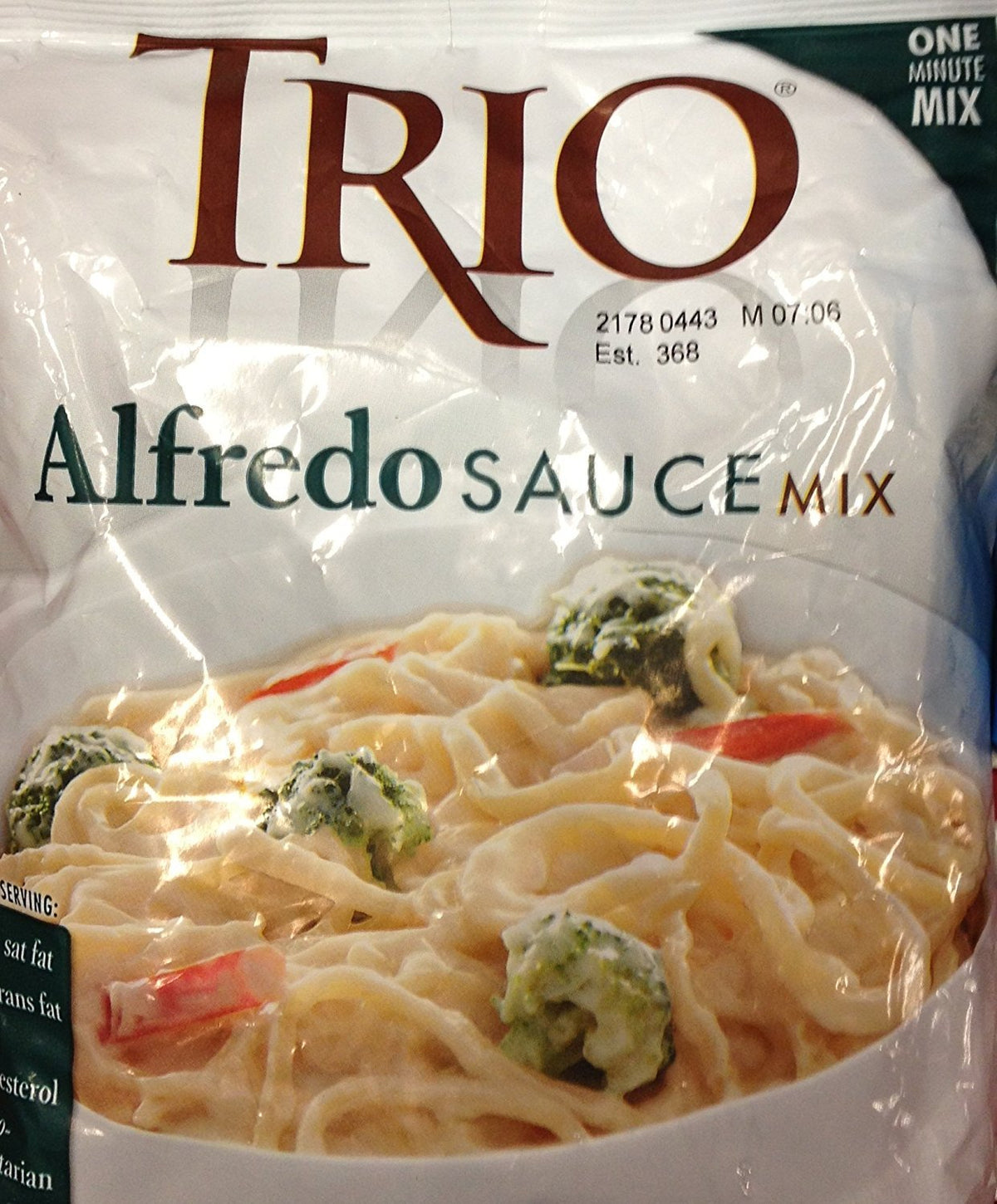 16oz Trio Alfredo Sauce Mix Powder Makes 2 Quarts + 1 Cup Alfredo Sauce Restaurant Quality Just Add Boiling Water One Minute Mix