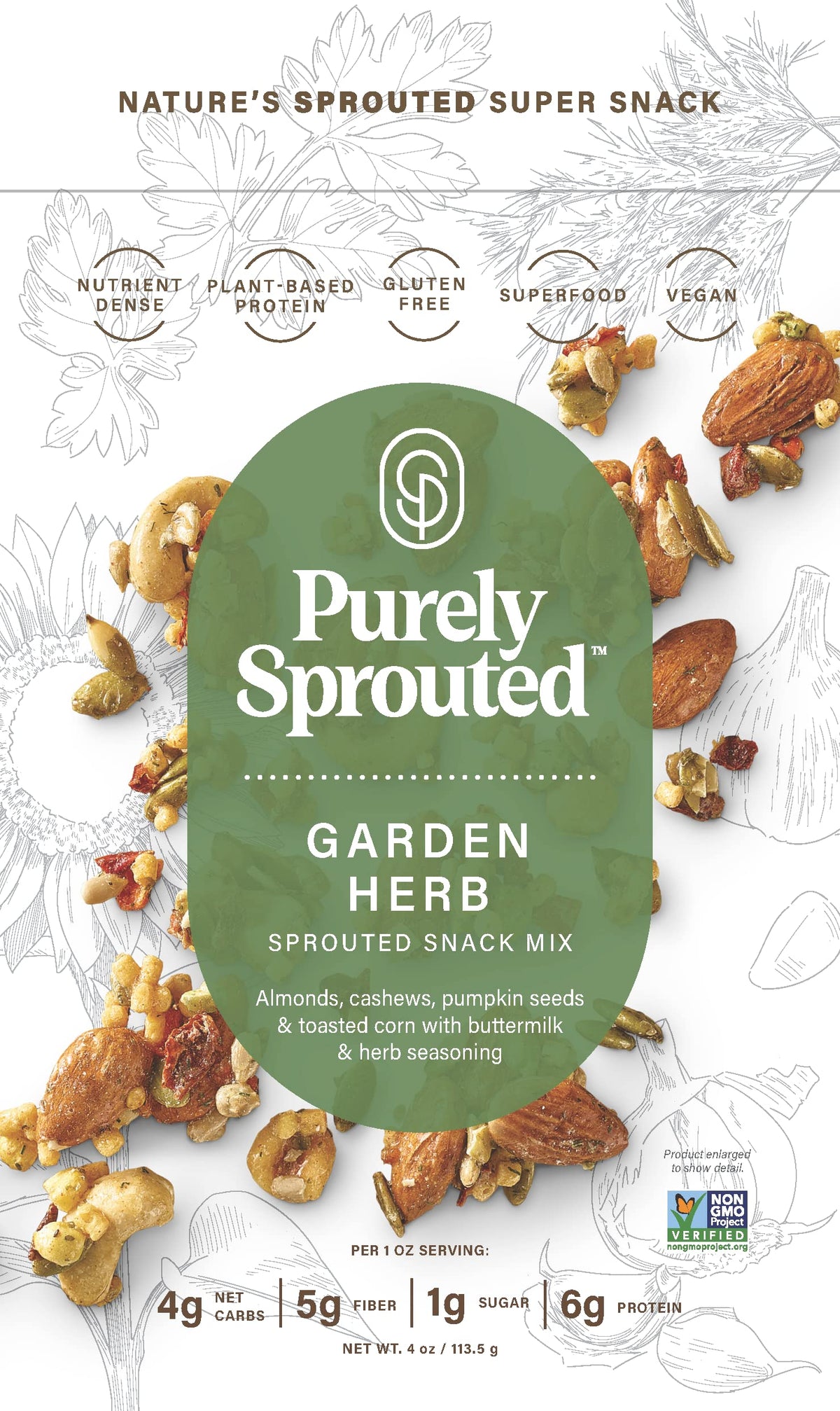 Purely Sprouted Garden Herb Sprouted Snack Mix