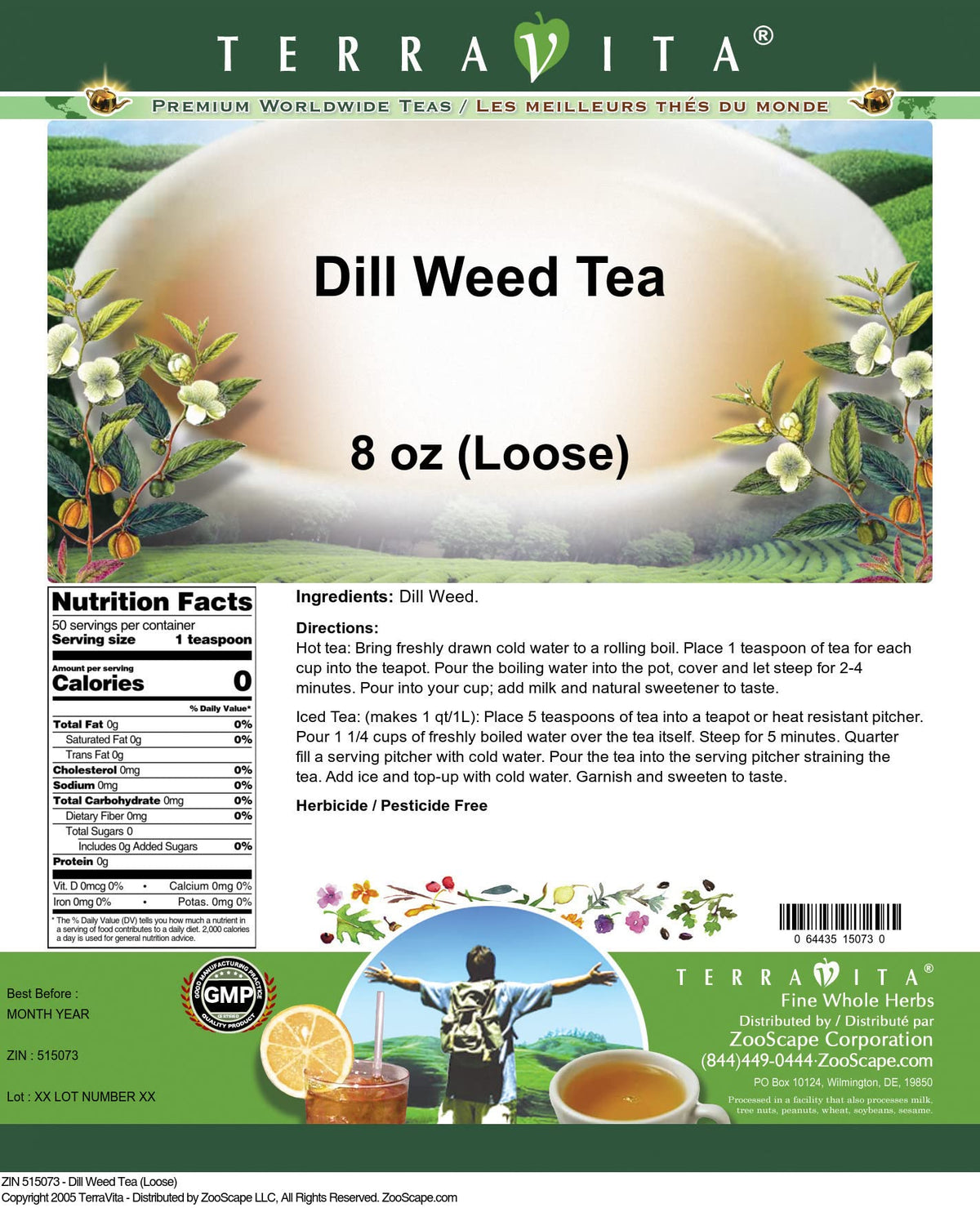 Dill Weed Tea (Loose) (8 oz, ZIN: 515073) - 3 Pack