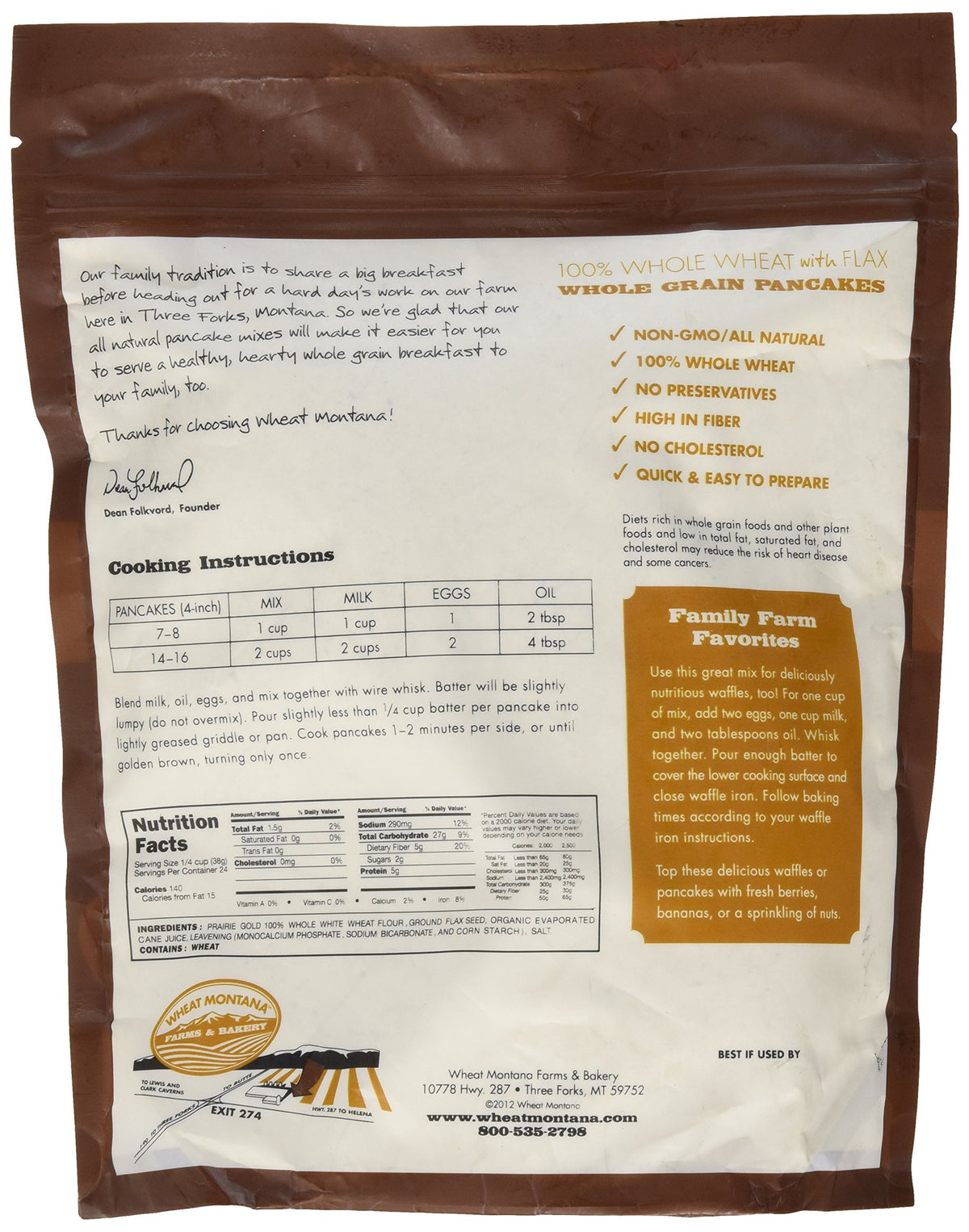Wheat Montana Mix Pancke 100% Whl Wht