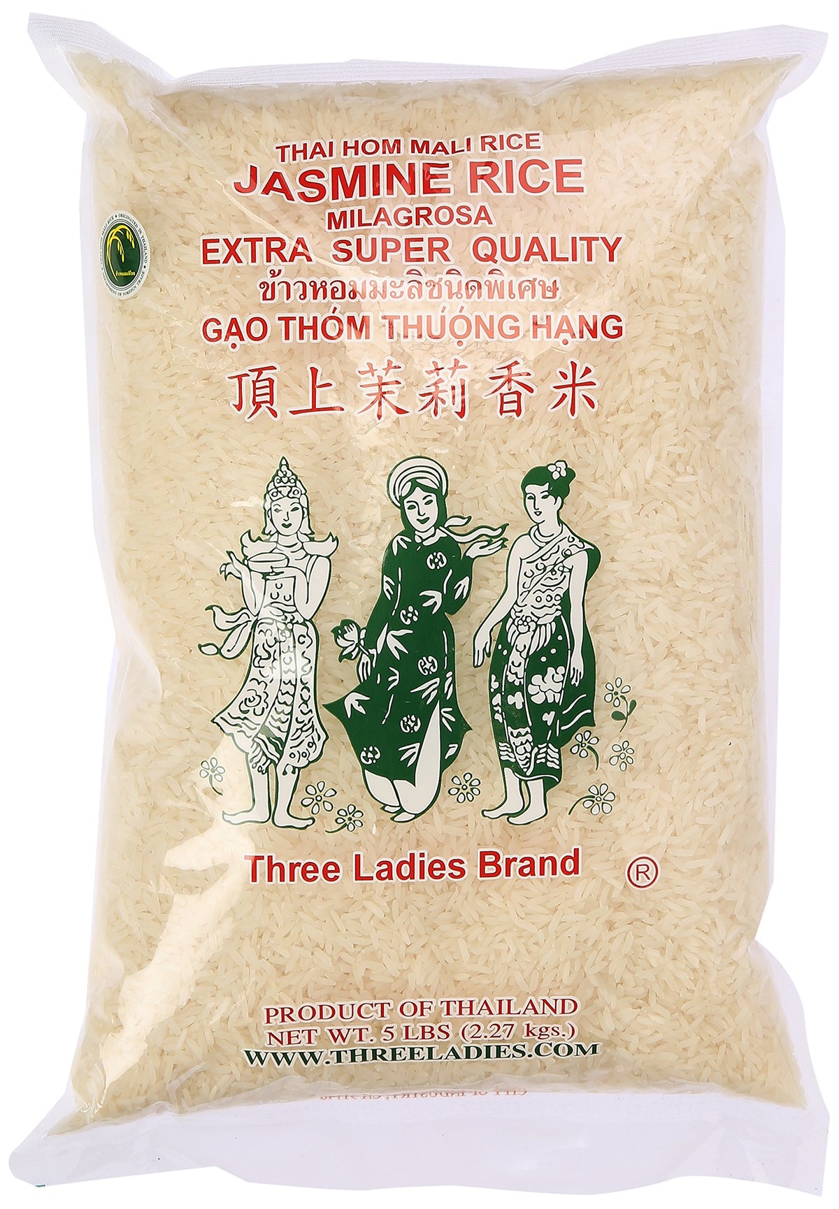 Three Ladies Jasmine Rice Long Grain 5 lbs (011109)