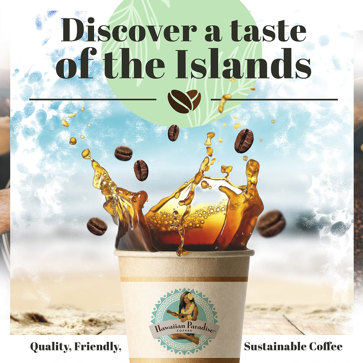 Hawaiian Paradise Coffee Paradise Blend Single Serve Cups 108 Count Loose Cups - Medium Roast - Compatible with Keurig K-Cup Brewers