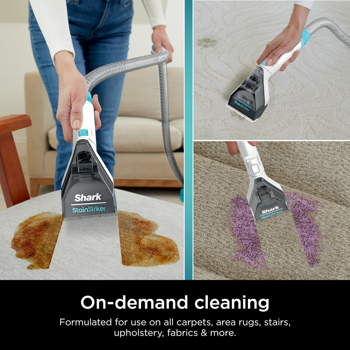 Shark StainStriker Cleaning Solution Bundle for Portable Cleaners, Carpet and Area Rug Formula, Instantly Eliminates Odors, Includes 32 oz OXY