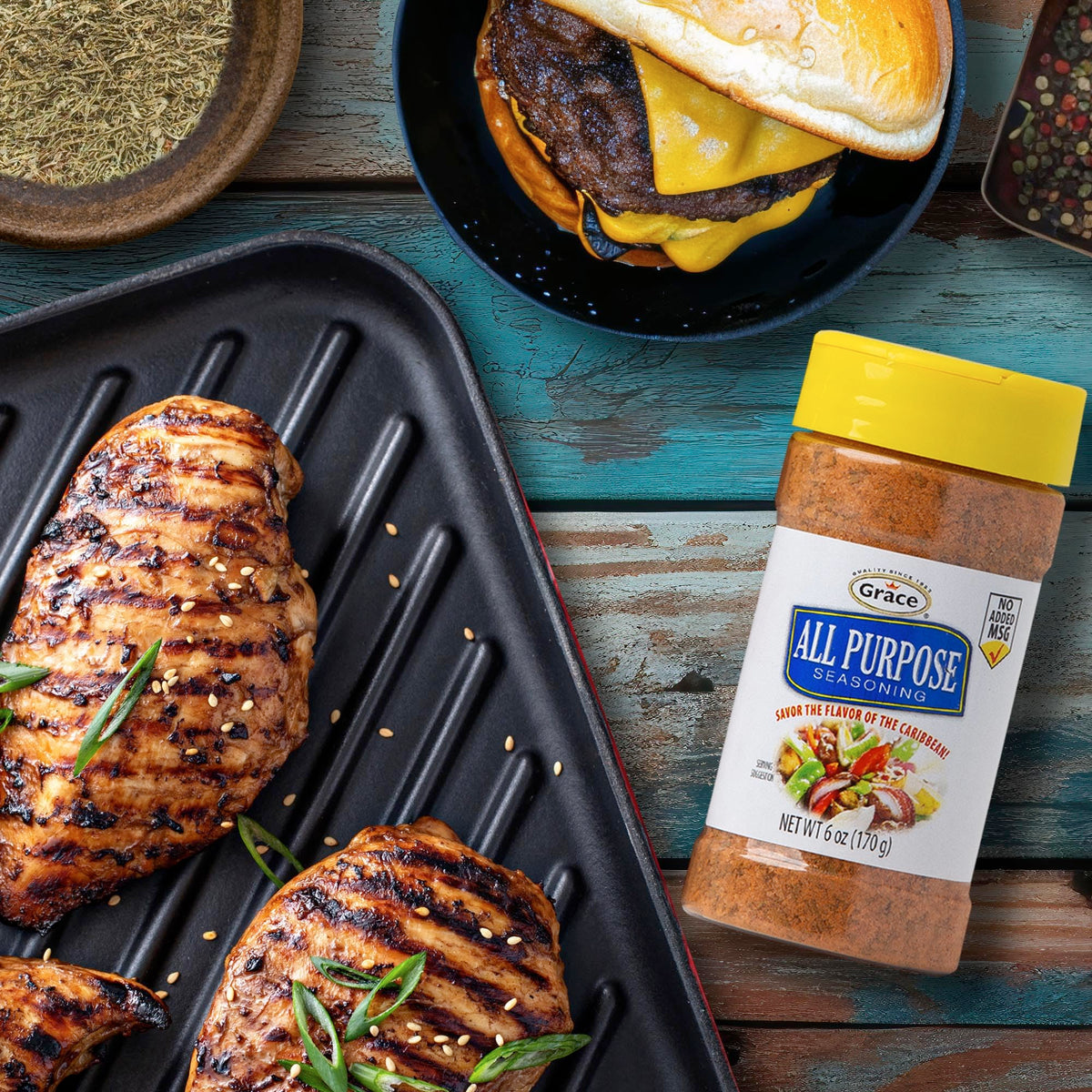Grace All Purpose Seasoning 6oz - 2 Pack - All Spices for Cooking - A Complete Veggie Blend - The Best Jamaican Mediterranean Seasoning For Cooking