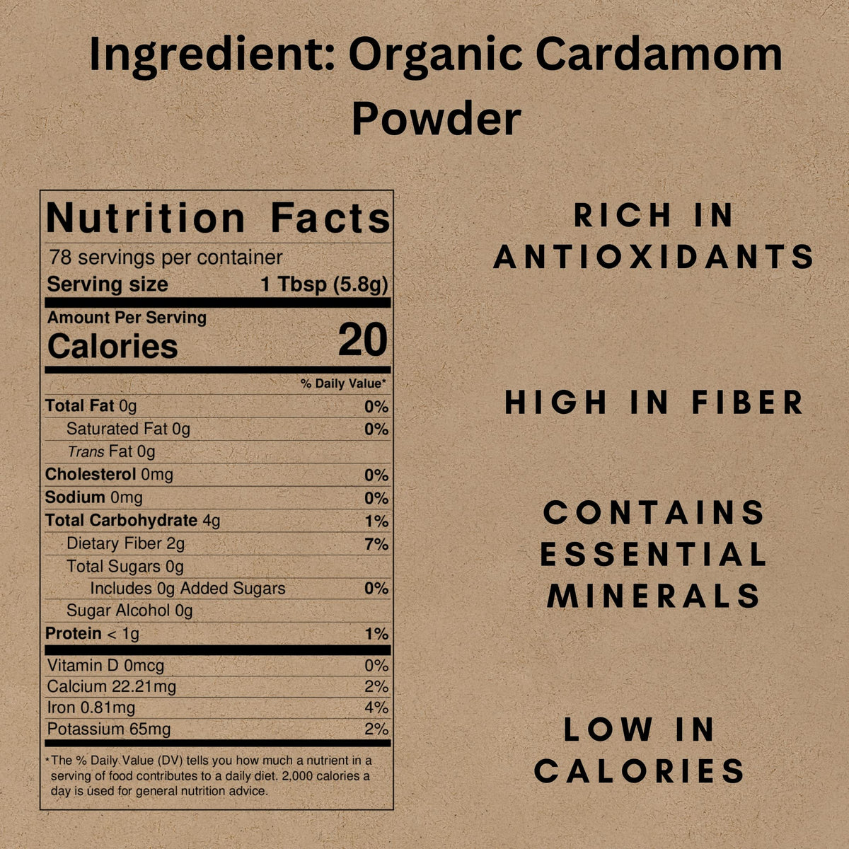 SPICY ORGANIC Cardamom Powder for Culinary Delights - Bulk Pack 10 LBS (160 oz) - Perfect for Flavoring Coffee, Baking, and Cooking - USDA Organic