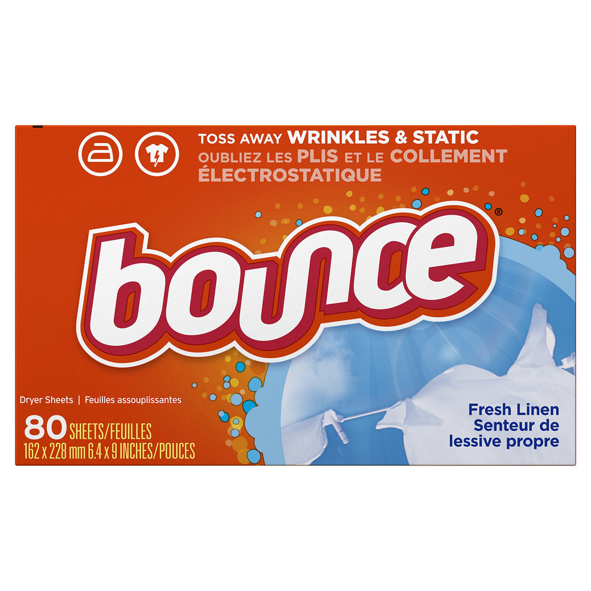 Bounce Fabric Softener Dryer Sheets Fresh Linen, 80 Count