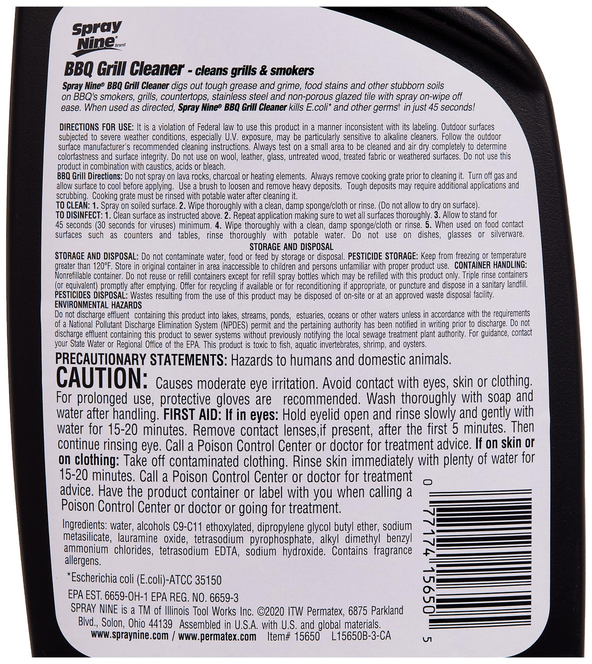 Spray Nine Grill Cleaner Bottle 22 Oz6