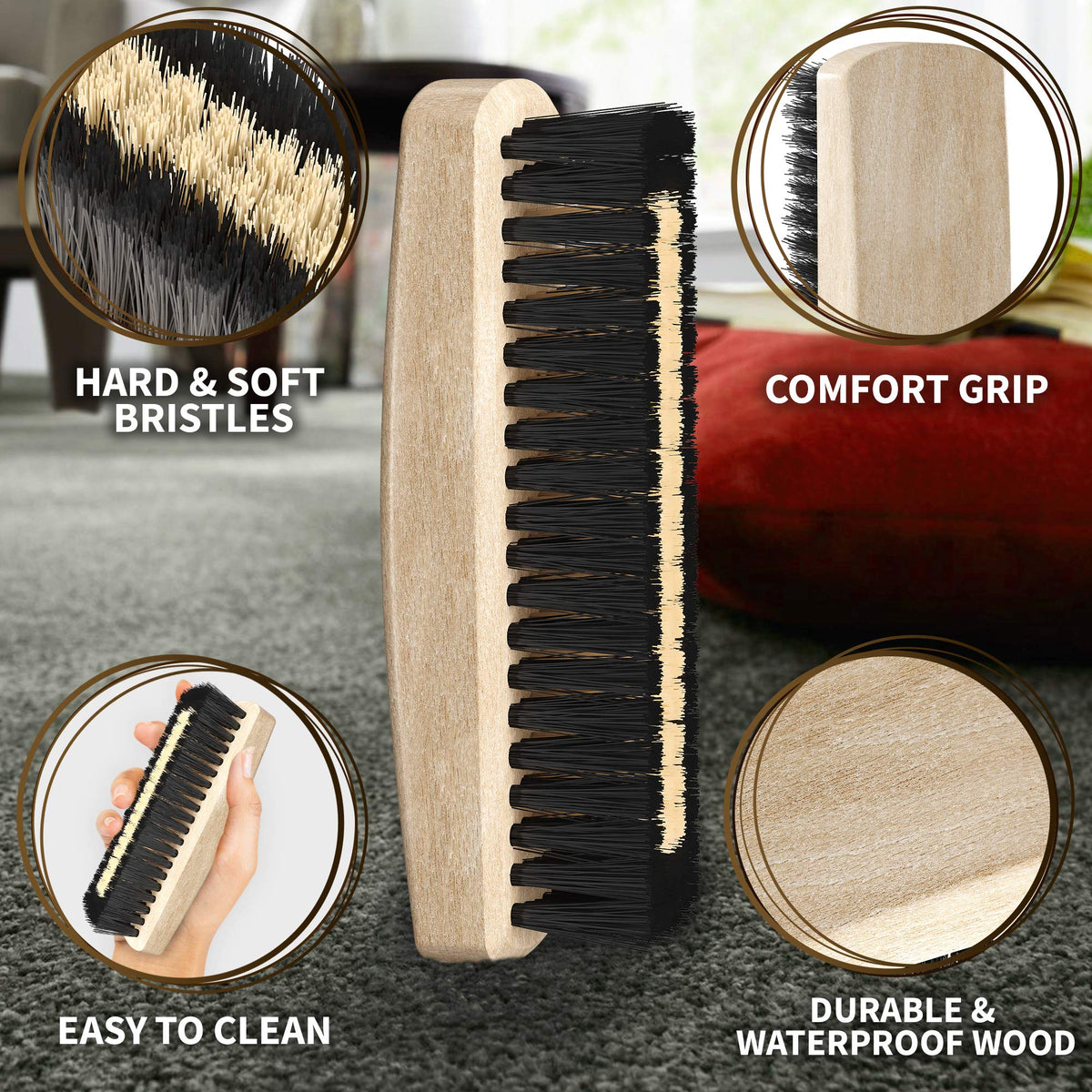 Light Wood Lint Brushes for Clothes, Clothes Brush, Cashmere Brush Old Fashioned Home Essentials Lint Remover by Konex
