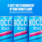 NOCCO Zero Sugar Energy Drink, Blue Raspberry - 12 Fl Oz (Pack of 12) - 180mg Caffeine, Sugar Free, BCAAs - Branched Chain Amino Acids, Carbonated
