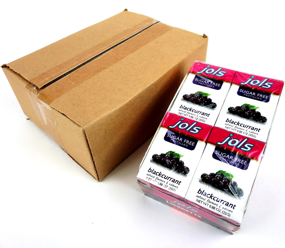 Jols Sugar Free Pastilles, Black Currant, 0.88-Ounce Boxes (Pack of 12)