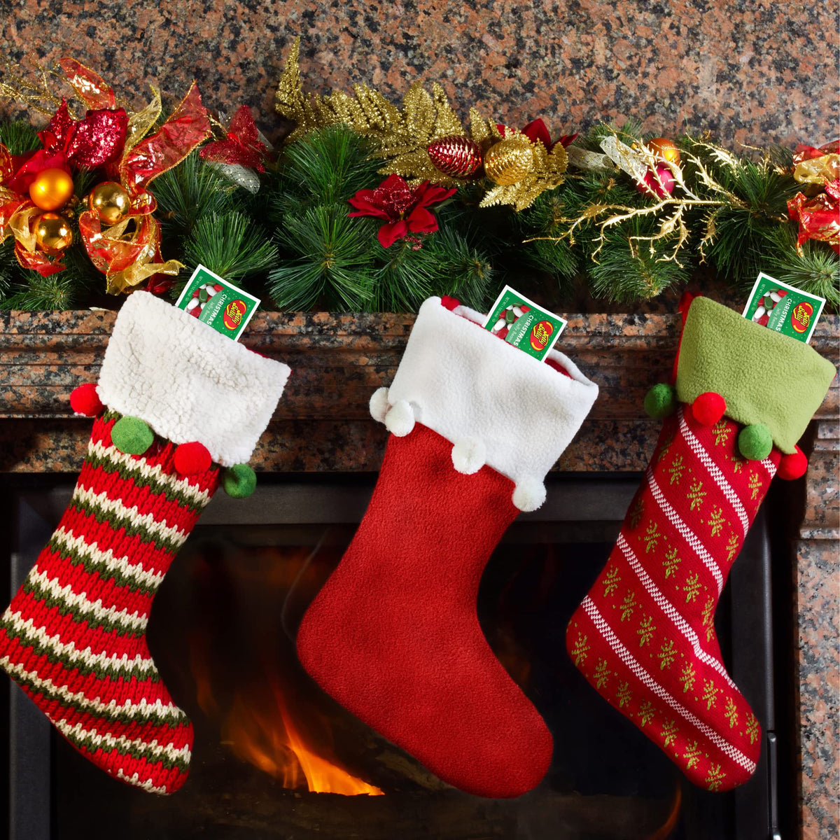Christmas Mix Individual Packets of Jelly Beans, Stocking Stuffers, 6 Pack