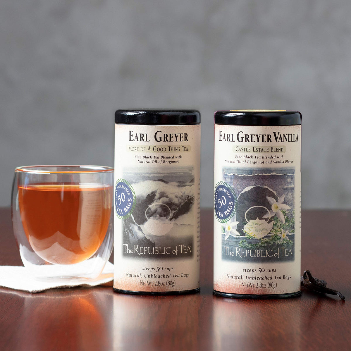 The Republic of Tea - Earl Greyer Vanilla Tea, 2.8 oz Tin, 50 Tea Bags | Gourmet Tea | Caffeinated