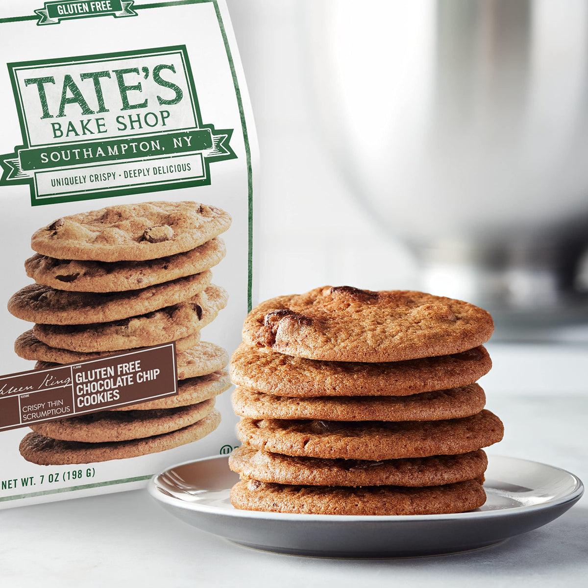 Tate's Bake Shop Gluten Free Cookies Variety Pack, Lemon, Ginger Zinger, Chocolate Chip, and Tiny Chocolate Chip Cookies, 4 Bags