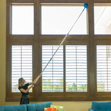 Cobweb Duster, Extendable Reach 20 feet, Ceiling Fan Duster | 3-Stage Aluminum Telescoping Pole | Medium Stiff Bristles | Long Handle Webster Duster