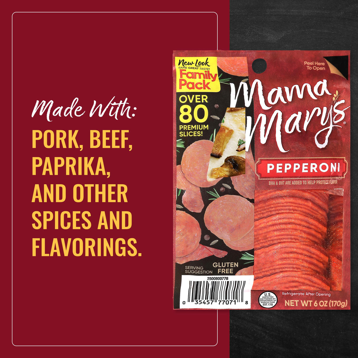 Mama Mary's Gourmet Pepperoni 6 oz (Pack of 3)