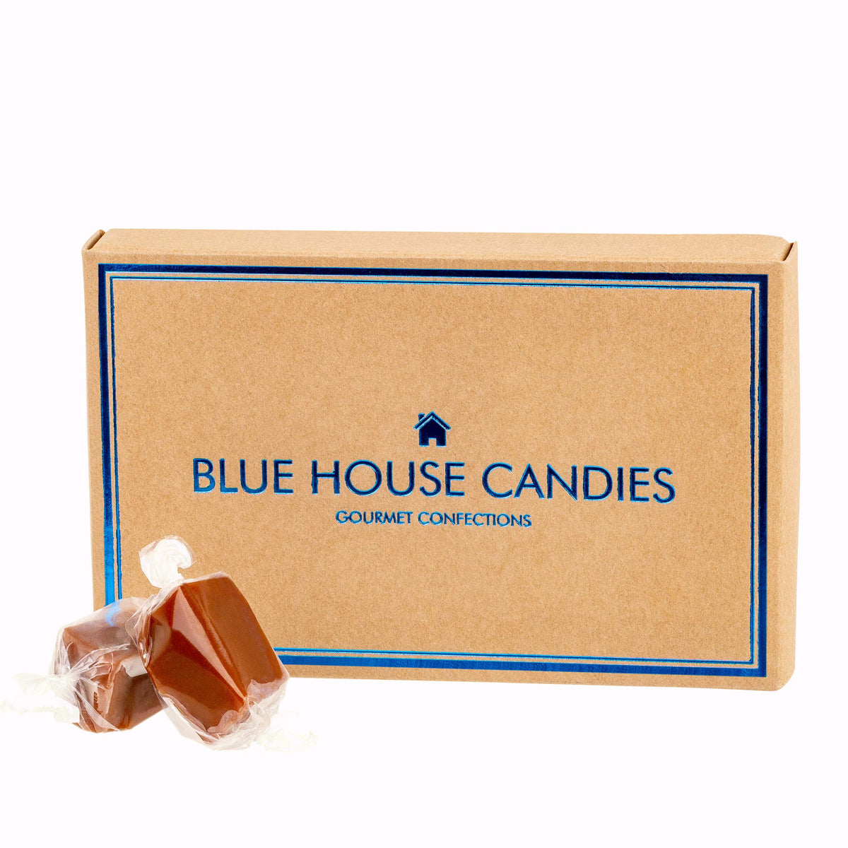 Blue House Soft and Chewy Handcrafted Gourmet Caramel Candies, Gift Boxed (Original Caramels),1 pound