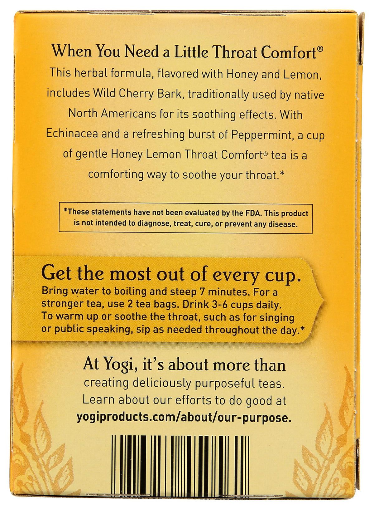 Yogi Tea, Honey Lemon Throat Comfort, 16 Count, Packaging May Vary