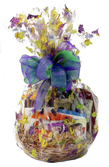 Hand-Crafted 33 Piece customizable chocolate gift basket of gourmet chocolates, cookies, and crunches. Tasty treats selected for businesses, clients