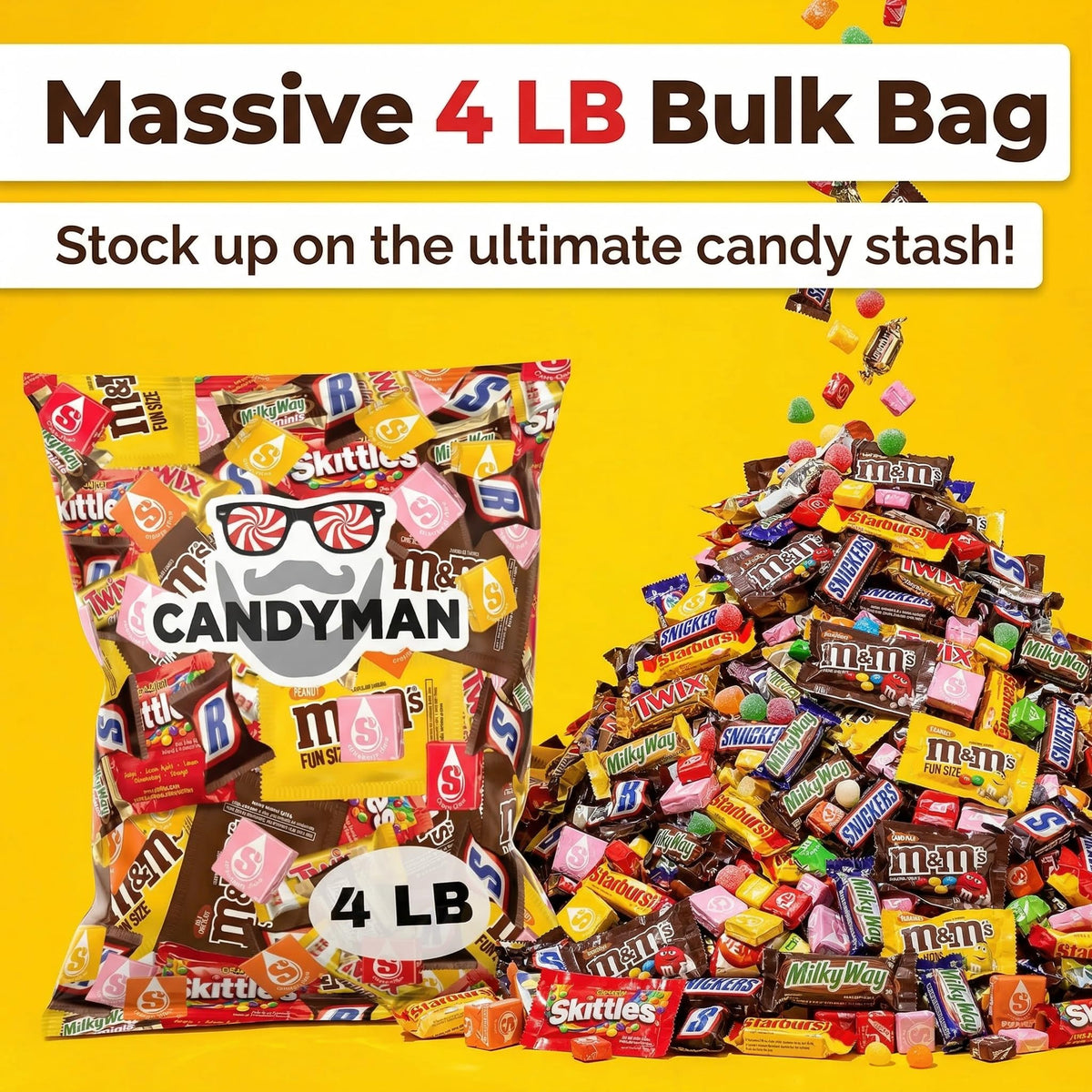 Candyman Candy Variety Pack, Bulk 4 lb Assorted Chocolate Candy Mix