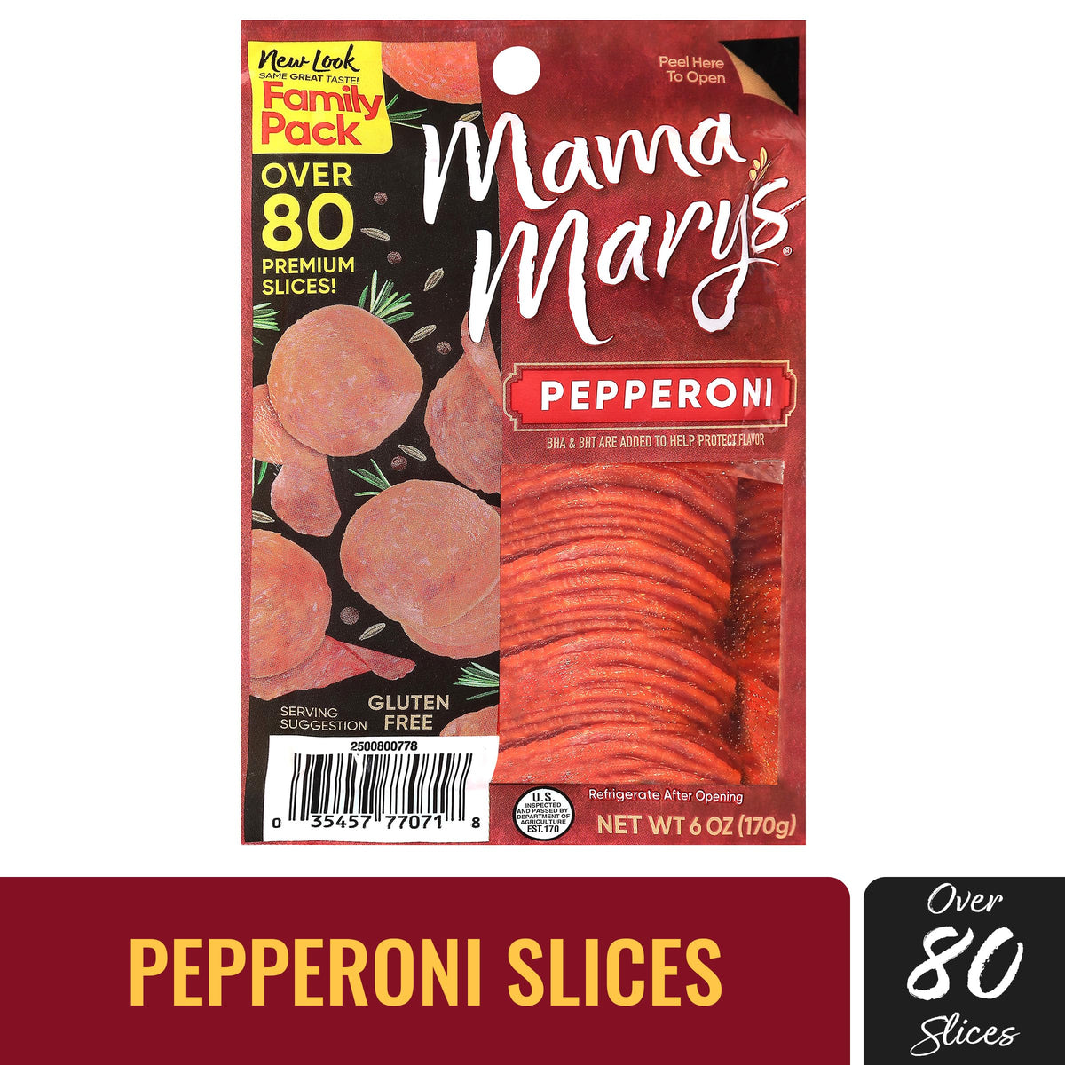 Mama Mary's Gourmet Pepperoni 6 oz (Pack of 3)