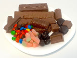 Halloween Candy Gift Basket filled with your favorite chocolate, candy, snacks, sweets, popcorn, and more! For chocolate fans of all ages! (32 Piece)