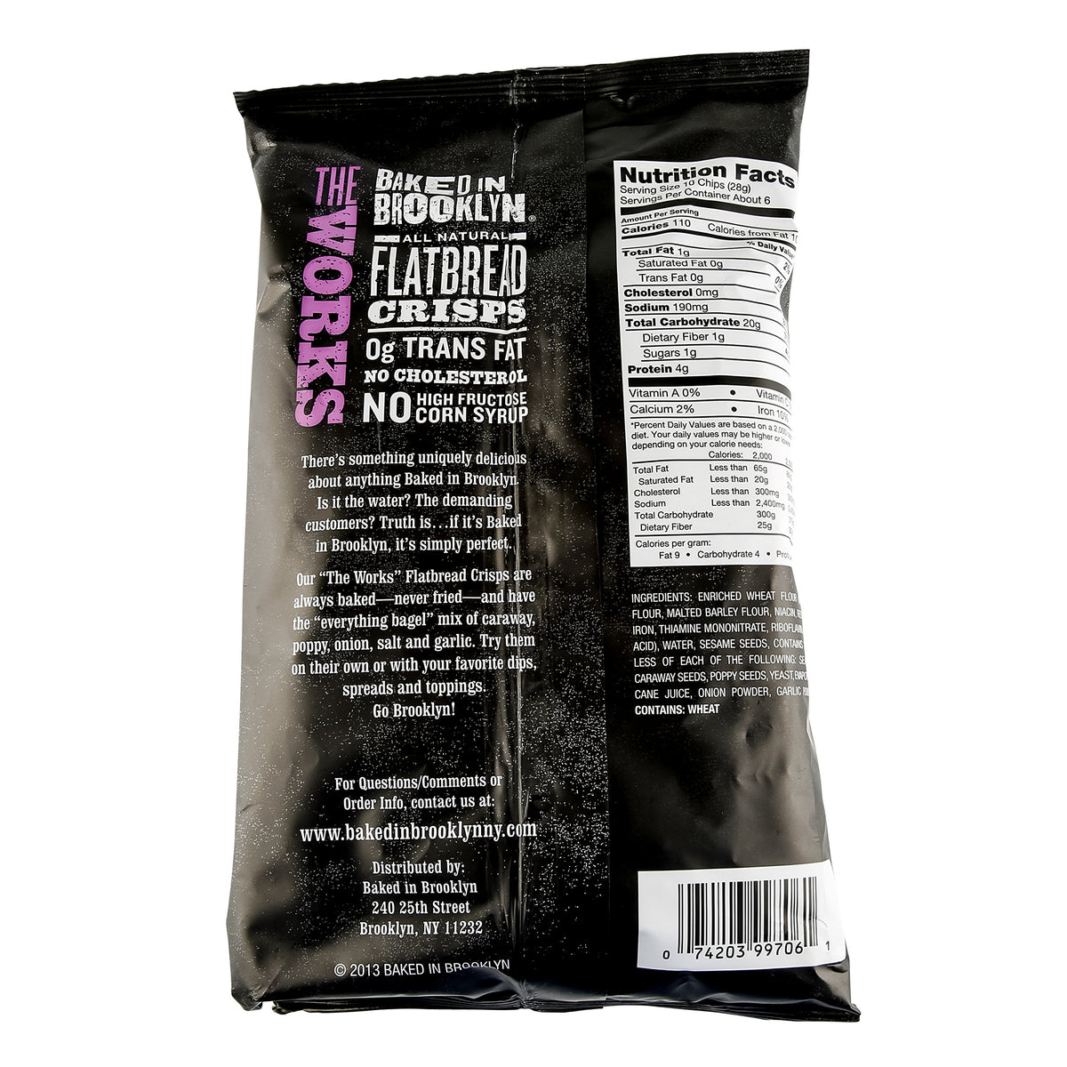 Baked In Brooklyn, All Natural Flatbread Crisps, 6 Oz