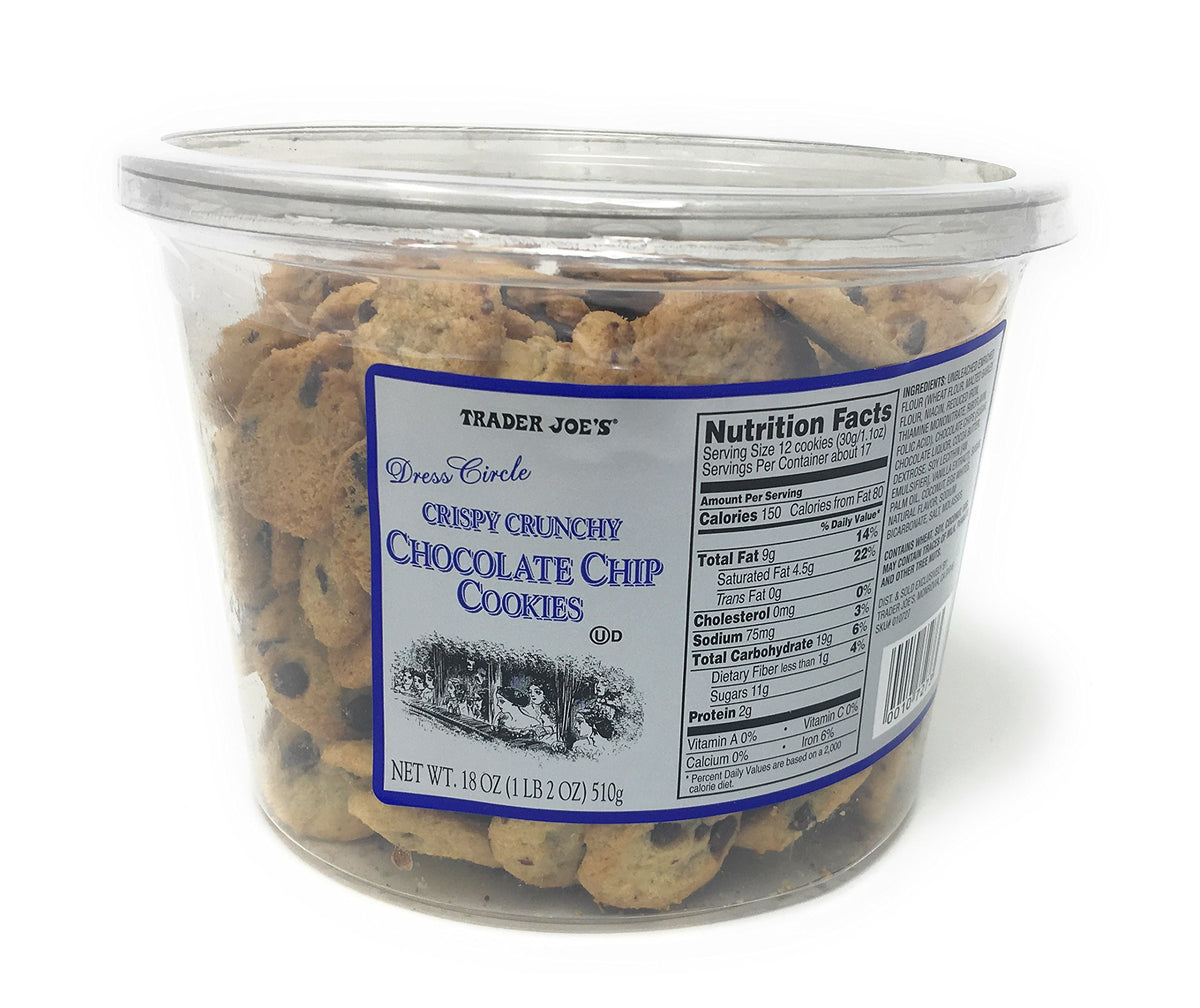 Trader Joe's Crispy Crunchy Chocolate Chip Cookies 18 Oz