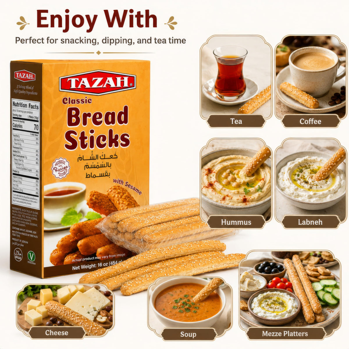Tazah Bread Sticks with Sesame 16 oz