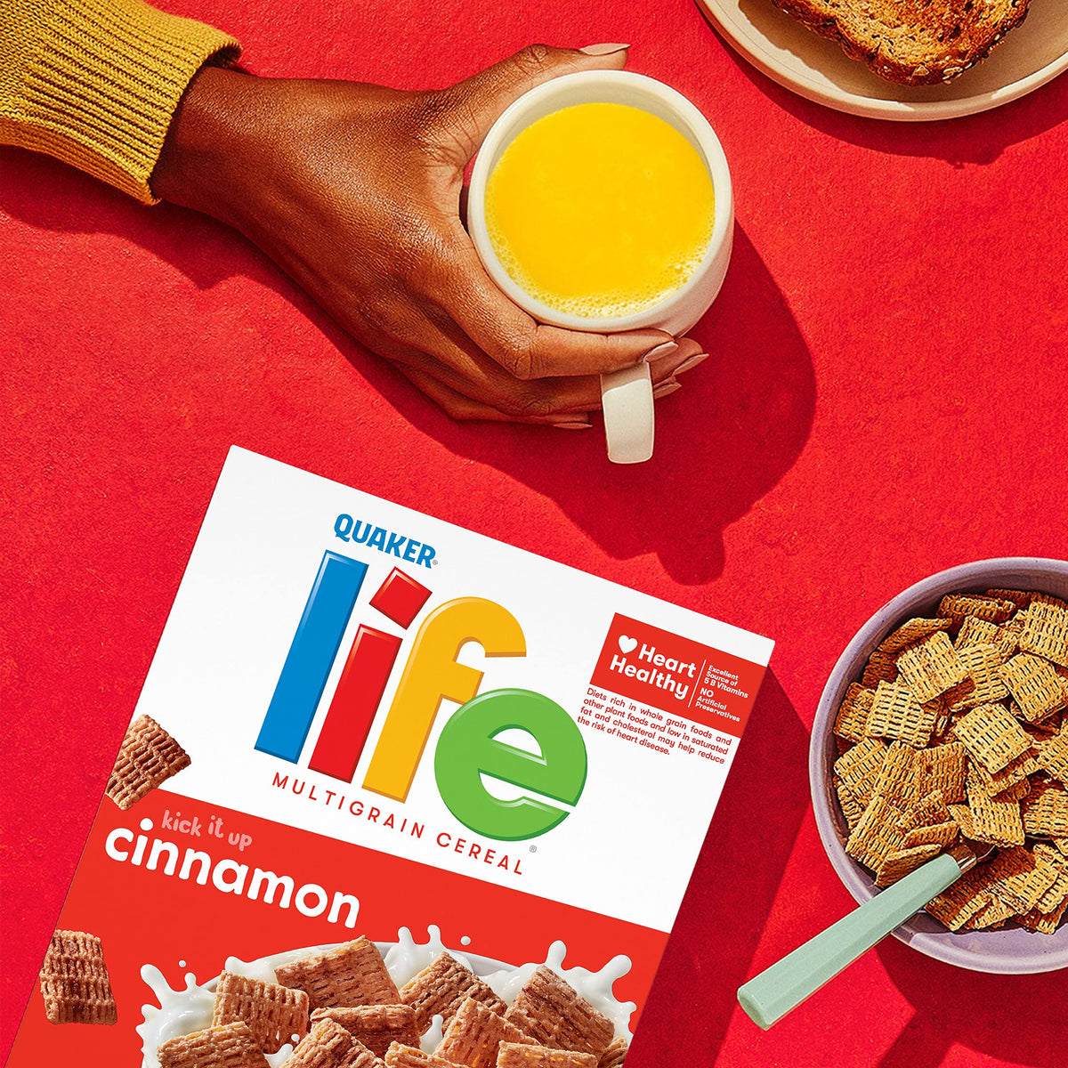 Life Breakfast Cereal, Cinnamon, 18oz Box