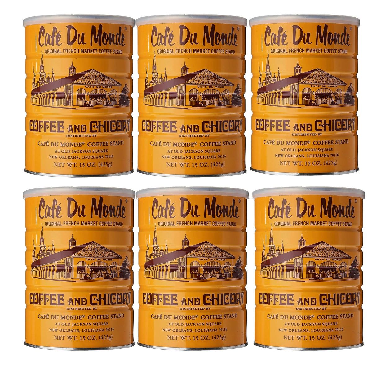 Cafe Du Monde Coffee with Chicory, 15 oz, (Pack of 6)