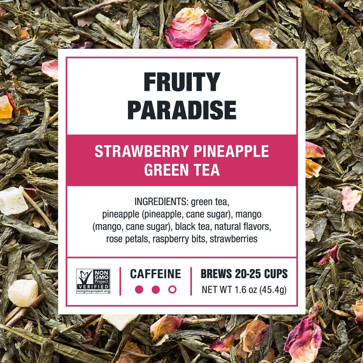 Tiesta Tea - Fruity Paradise, Strawberry Pineapple Green Tea, Premium Loose Leaf Blend, Tropical Fruit Flavor, Medium Caffeine, Hot or Iced, 20-25