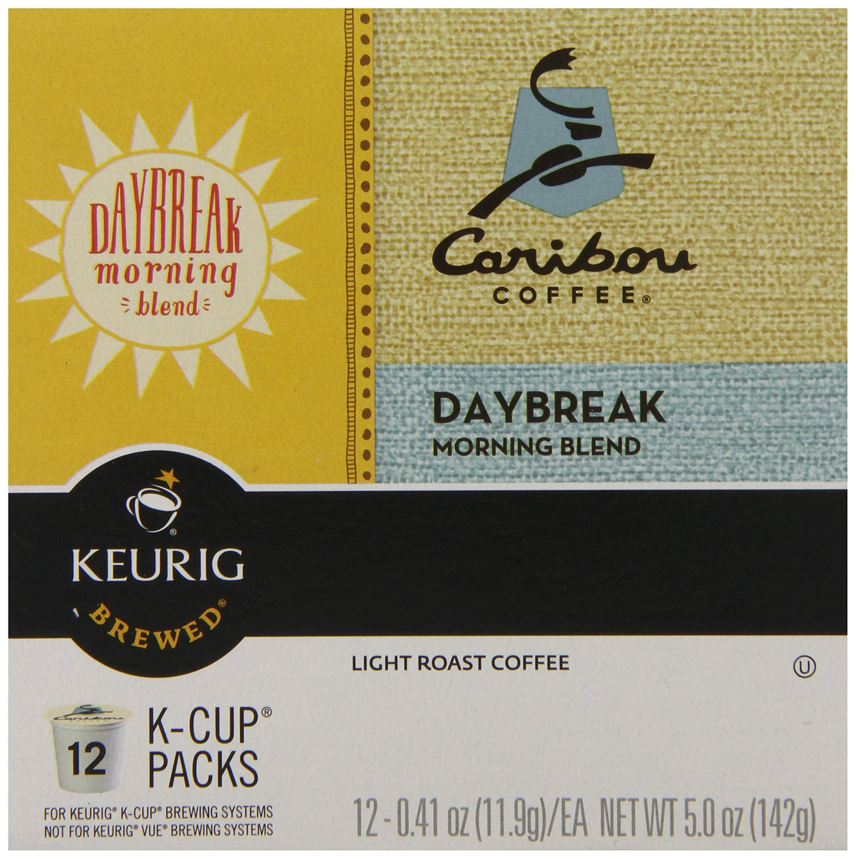Caribou Coffee Daybreak Morning Blend K-Cups, 12-Count (Pack of 3)