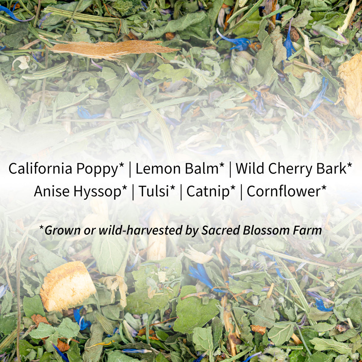 Dream Herbal Tea | Sacred Blossom Farm | 1.9 oz. Loose Leaf Tisane | Promotes Sleep* | Organically Grown in Wisconsin | Herbal Tea & Medicinal Herbs |