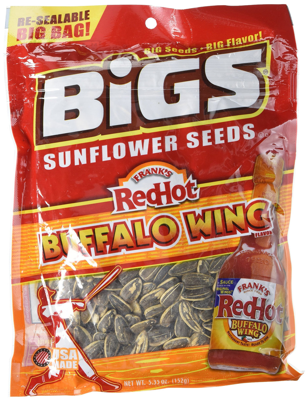 BIGS Bold and Tangy Buffalo Wing Sunflower Seeds 5.35 Ounces