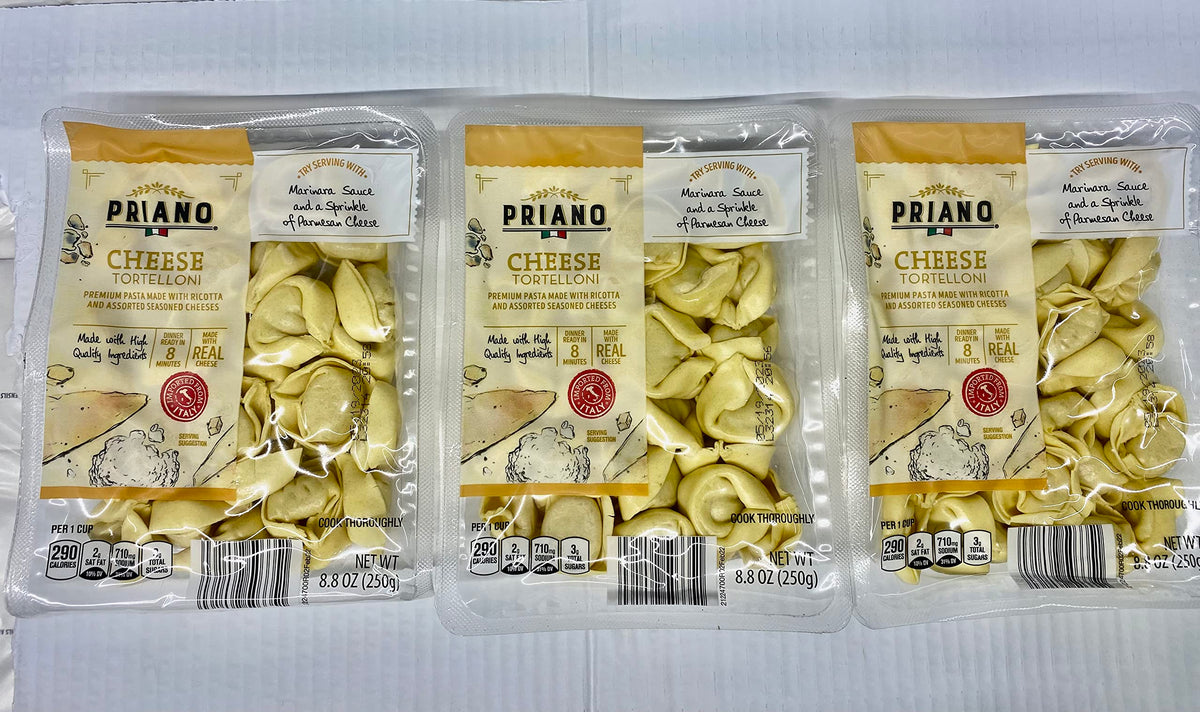 Priano Authentic Italian Cheese Tortelloni (Cheese Filled Pasta) 8.8-oz. (Pack of 3)