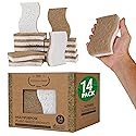 Natural Kitchen Sponge - Biodegradable Compostable Plant Based Coconut Scrubber Sponge - 14pcs