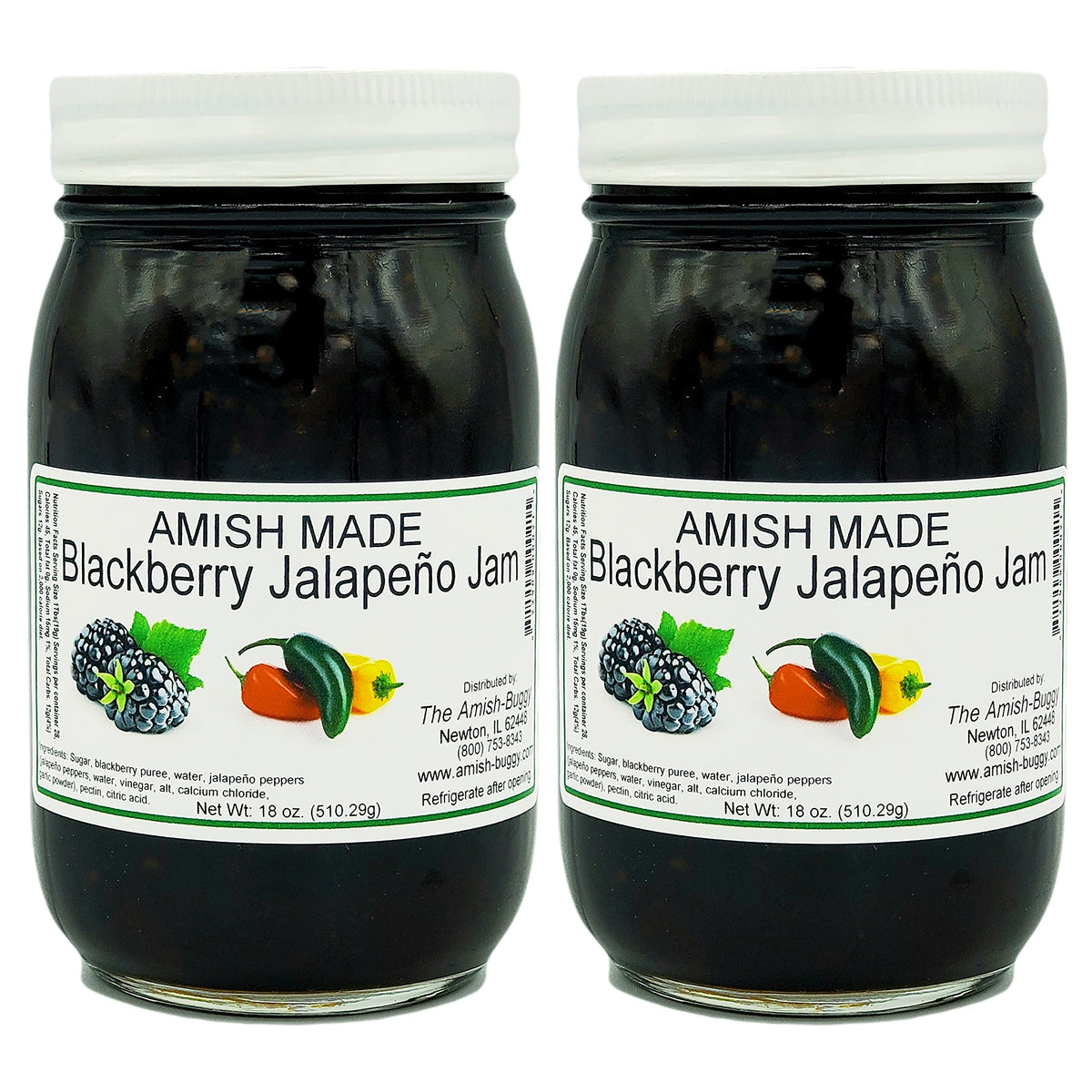 Amish Jam - Two 18 Oz Jars (Blackberry Jalapeno)