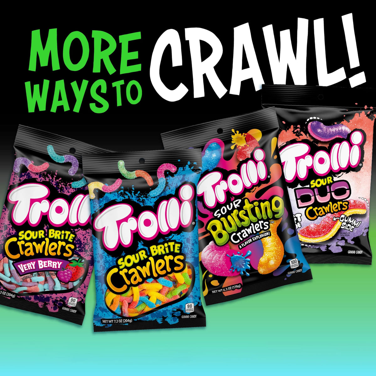 Trolli Electric Crawlers Candy, 6.3 Ounce Bag