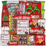 Fun Flavors Box Christmas Variety Pack Gift Basket Care Package (50 Count) Stocking Stuffers, Candy, Chips, Freeze Dried Candy, College Student Snack