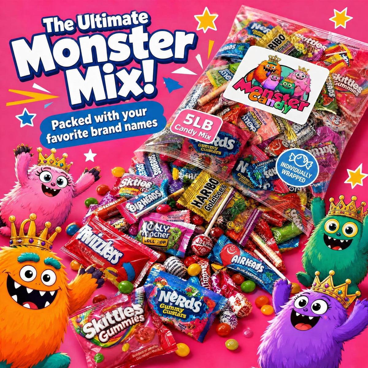 Party Favor Candy Mix - 5 lb Pinata Stuffers Candy Bulk - Goodie Bag Stuffers for Kids Party Favors - Variety Pack -Individually Wrapped Candies -