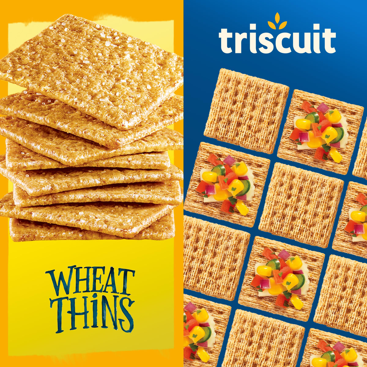 Triscuit Original Whole Grain Wheat Vegan Crackers and Wheat Thins Original Whole Grain Wheat Snacks Variety Pack, Bulk Snacks, 4 Boxes