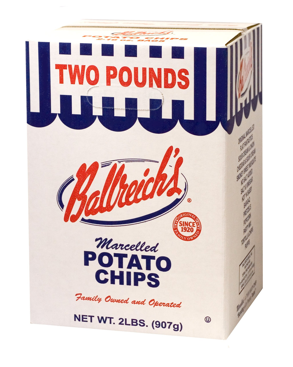 Ballreich Snack Food Company Marcelled Potato Chips 2# Box