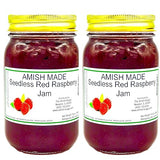 Amish Seedless Red Raspberry Jam - Two 16 Oz Jars