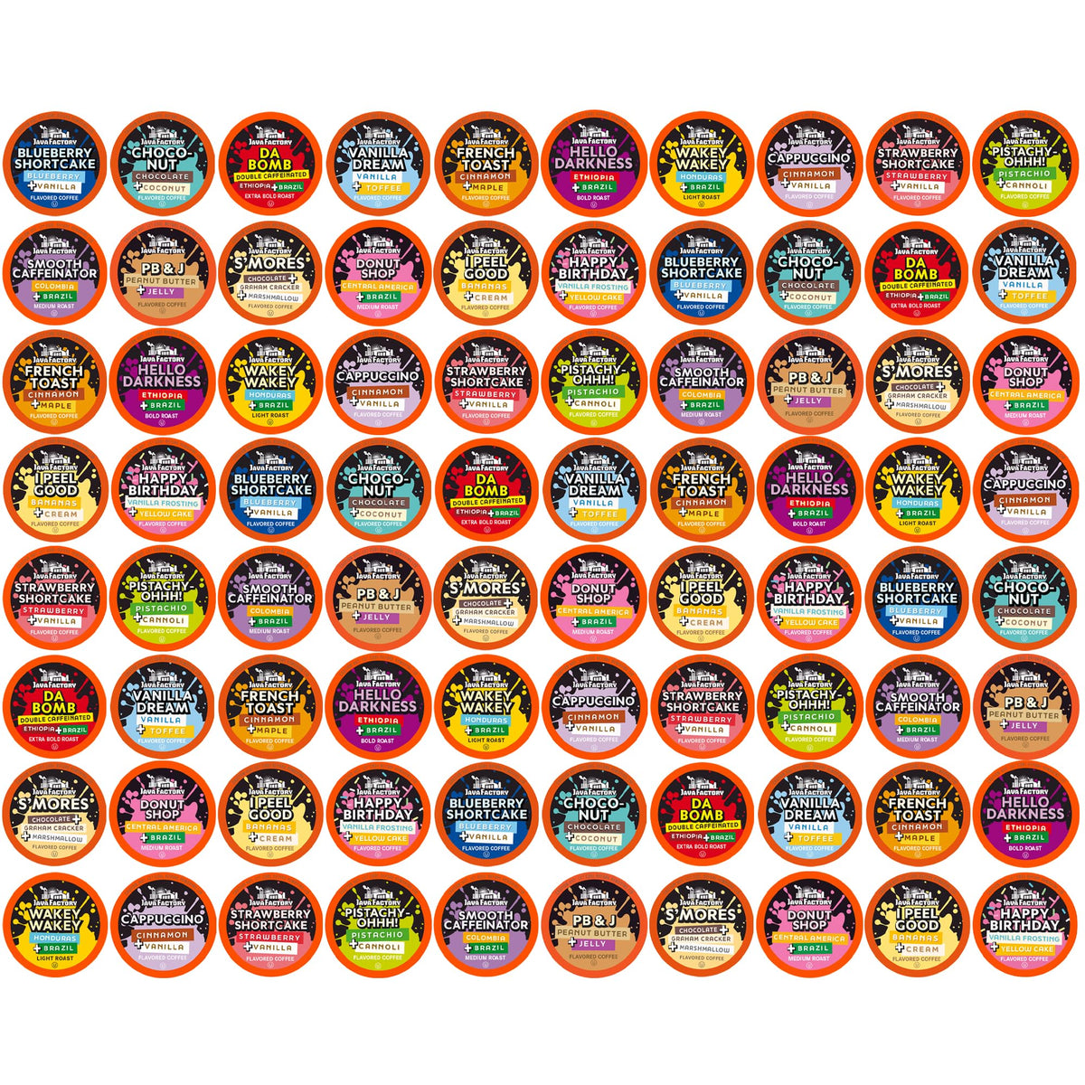 Java Factory Coffee Pods Compatible with K Cup Brewers Including 2.0, Assorted Variety Pack, 80 Count