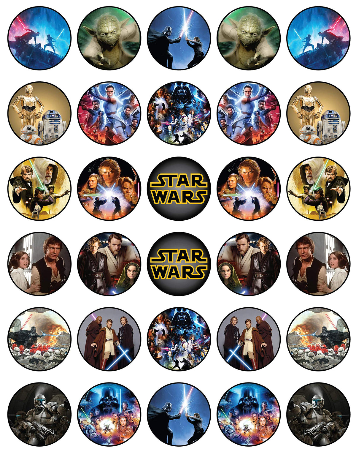 30 x Edible Cupcake Toppers - Galactic Adventure Inspired Collection of Edible Cake Decorations | Uncut Edible on Wafer Sheet
