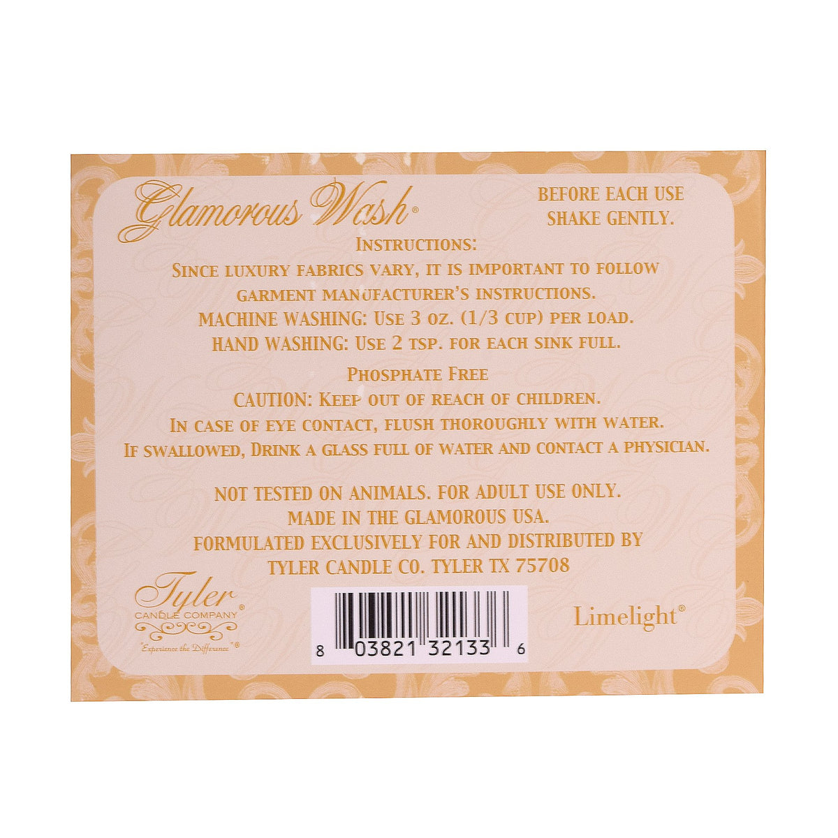 Tyler Candle Company Limelight Glamorous Wash Fine Laundry Detergent 32oz 907g