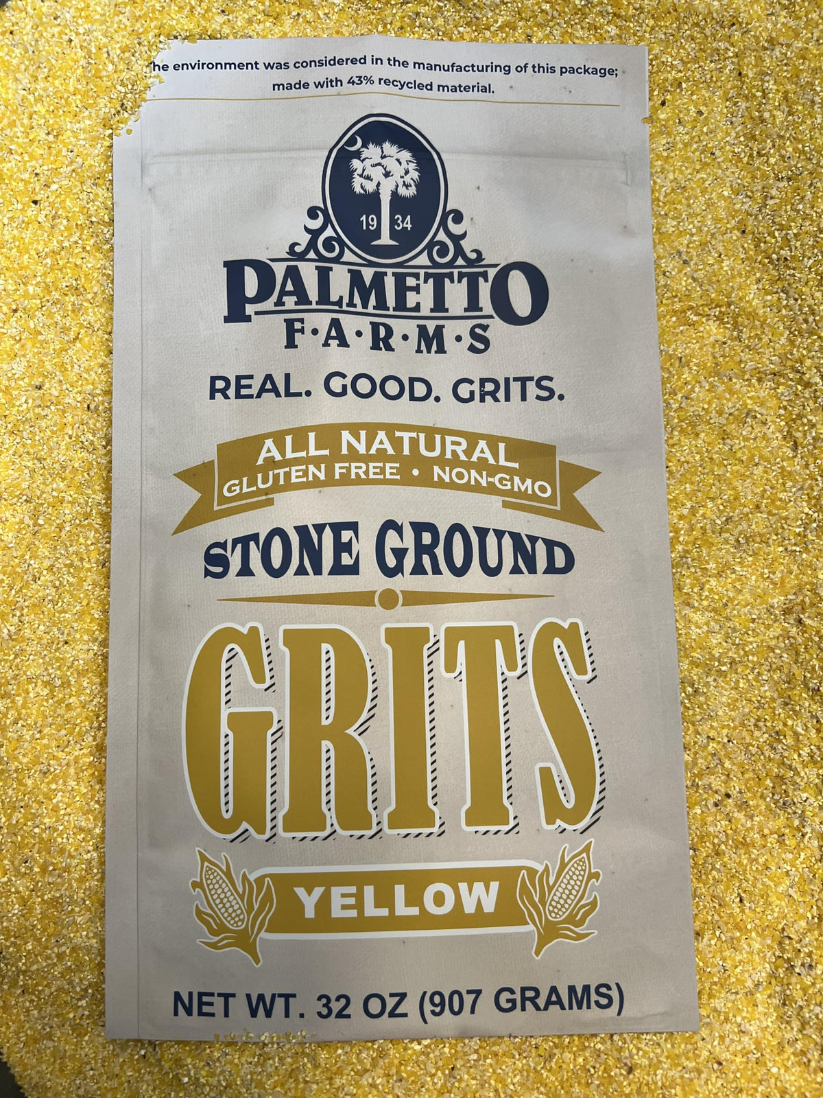 PALMETTO FARMS Stone Ground Yellow Grits, 32 OZ