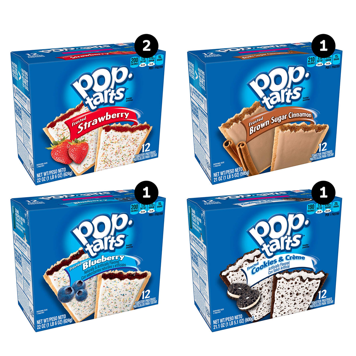 Pop-Tarts Four Flavor Variety Pack, 60 Count
