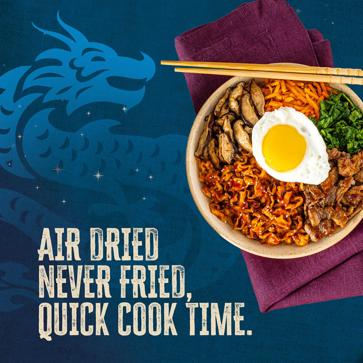 Blue Dragon Korean BBQ Saucy Noodles - 4.2oz (Pack of 3) - Knife Cut Thick Noodles w/Korean BBQ Sauce & Sesame Seed Garnish - Quick & Easy Meal
